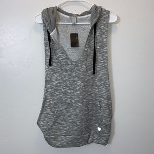 Active Knit Hooded V-Neck Tank Top Size M